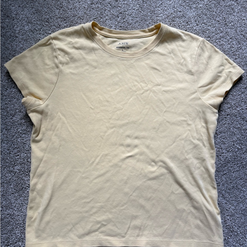 J. Crew Short Sleeve Crewneck Tee in Soft Butter Yellow